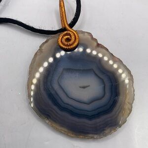 large agatesliced pendant,